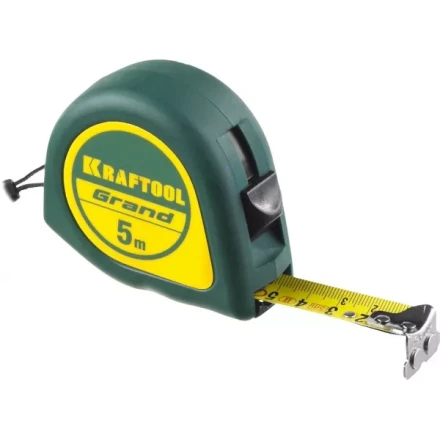 Рулетка KRAFTOOL GRAND, обрезиненный пластиковый корпус, 5м/19мм 34022-05-19 купить в Тобольске