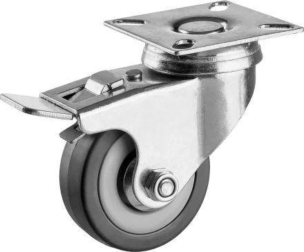 ЗУБР d 50 мм, г/п 35 кг, резина/полипропилен, поворотное колесо c тормозом (30956-50-B) купить в Тобольске