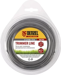 Леска для триммера армированная алюминием X-Pro круглая 2,4мм х 15м блистер Россия Denzel 96193