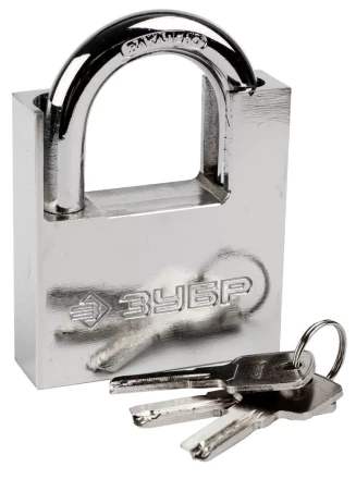 Замок ЗУБР &quot;ЭКСПЕРТ&quot; навесной, стальной корпус, закаленная дужка, с дополнительной защитой, 70мм 37223-70 купить в Тобольске