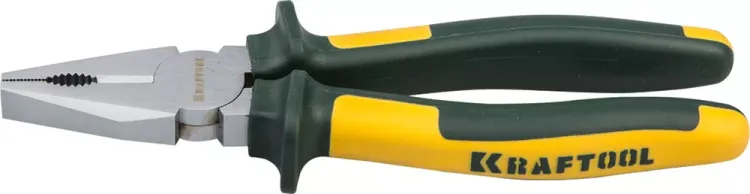 Плоскогубцы KRAFTOOL"KRAFT-MAX"комб,Cr-Mo,маслобензост двухкомп рукоятки,шарнирное соединение с повыш износост,180мм 22011-1-18 купить в Тобольске