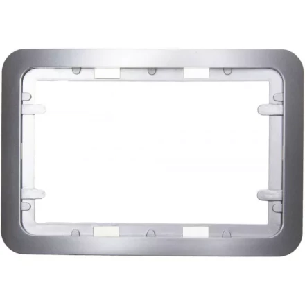 Панель СВЕТОЗАР &quot;ГАММА&quot; накладная для двойных розеток, цвет светло-серый металлик, 1 гнездо SV-54145-2-SM купить в Тобольске