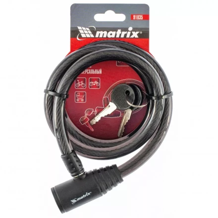 Замок тросовый универсальный 12 х 960 мм Matrix 91835 купить в Тобольске