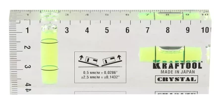 Уровень KRAFTOOL &quot;PRO&quot; &quot;CRYSTAL&quot; 2 ампулы, 40х100мм 1-34865-040 купить в Тобольске