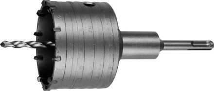 Коронка ЗУБР буровая, коническая посадка центрирующего сверла, SDS-Plus хвостовик, в сборе, 83мм 2918-83_z01 купить в Тобольске