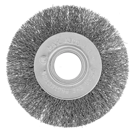 Щетка для УШМ, 100 мм, посадка 22.2 мм, плоская, витая проволока 0.3 мм Сибртех 746487 купить в Тобольске