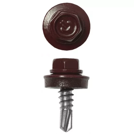 Саморезы ЗУБР &quot;ПРОФЕССИОНАЛ&quot; окраш., RAL 3005 темно-красн., для крепл. кров. матер. к металл. констр., 5.5x25мм, 1800шт 4-300310-55-025-3005 купить в Тобольске