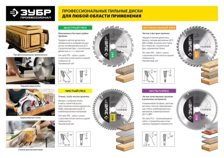 Диск пильный ЗУБР &quot;ПРОФИ&quot; &quot;Оптимальный рез&quot; по дереву, 48Т, 300х30мм 36851-300-30-48 купить в Тобольске