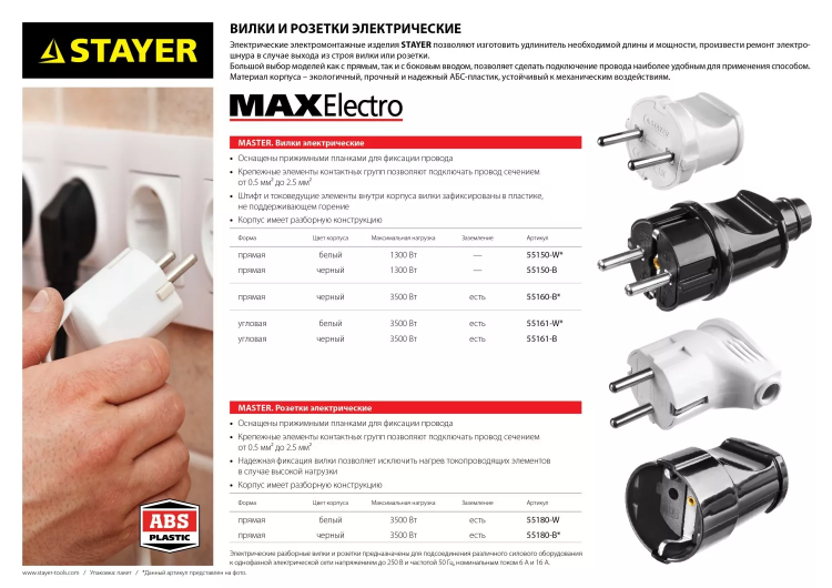 Розетка MAXElectro электрическая, 16А/220В, с заземлением, черная, STAYER 55180-B купить в Тобольске
