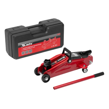 Домкрат гидравлический подкатной, 2 т, 140-340 мм, в пласт. кейсе// MTX 51081 купить в Тобольске