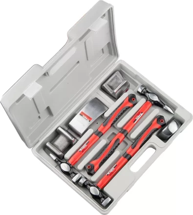 Набор рихтовочный 3 молотка с фибергласовыми ручками 4 наковальни в пласт. боксе MATRIX 10845 купить в Тобольске