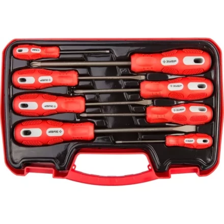 Набор отверток ЗУБР &quot;МАСТЕР&quot;, хром-ванадиевая сталь, эргономичная двухкомпонентная рукоятка, 8шт 25235-H8 купить в Тобольске