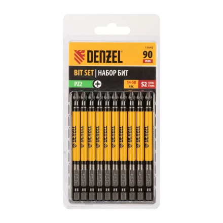 Бита PZ2х90, сталь S2, цилиндр., 10 шт. Е 6,3 Denzel 11645 купить в Тобольске