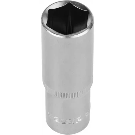 Головка торцовая ЗУБР &quot;МАСТЕР&quot; (1/4&quot;), удлиненная, Cr-V, FLANK, хроматированное покрытие, 10мм 27717-10 купить в Тобольске