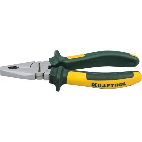 Плоскогубцы KRAFTOOL"KRAFT-MAX"комб,Cr-Mo,маслобензост двухкомп рукоятки,шарнирное соединение с повыш износост,200мм 22011-1-20 купить в Тобольске