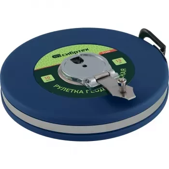 Рулетка геодезическая 50 м х 13 мм СИБРТЕХ закрытый корпус,фиберглассовая лента 31263 купить в Тобольске