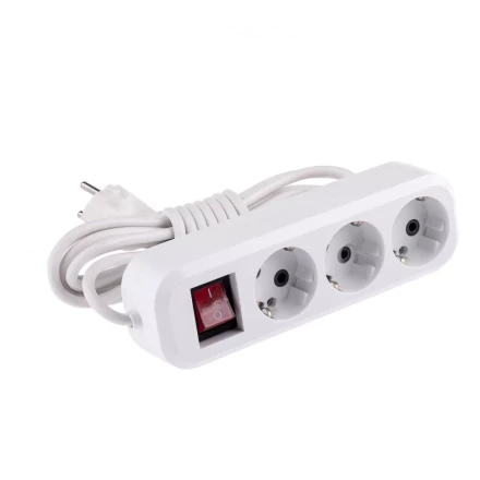 Удлинитель бытовой с заземлением и выключателем 4 м 3 розетки 10 A серия УХз10 Denzel 95972 купить в Тобольске