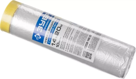 Пленка ЗУБР &quot;ПРОФЕССИОНАЛ&quot; защитная с клейкой лентой, HDPE, 10мкм, 1,4х20м 12250-140-20 купить в Тобольске