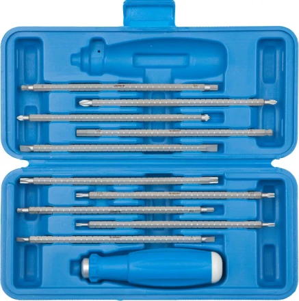 Набор ЗУБР: Отвертка с 2сторонними стержнями, пластик бокс, хромомолибденовая сталь, 11 предметов, 175мм 25427-H11 купить в Тобольске
