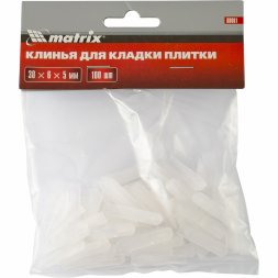 Клинья для кладки плитки 30 х 6 х 5 мм упаковка 100 штук Matrix 88081