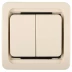 Выключатель СВЕТОЗАР &quot;ГАММА&quot; двухклавишный, без подсветки, цвет бежевый, 10А/~250В SV-54134-B купить в Тобольске
