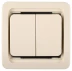 Выключатель СВЕТОЗАР &quot;ГАММА&quot; двухклавишный, без подсветки, цвет бежевый, 10А/~250В SV-54134-B купить в Тобольске