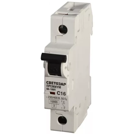 Выключатель автоматический СВЕТОЗАР &quot;ПРЕМИУМ&quot; 1-полюсный, 63 A, &quot;C&quot;, откл. сп. 10 кА, 230 / 400 В SV-49031-63-C купить в Тобольске