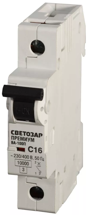 Выключатель автоматический СВЕТОЗАР "ПРЕМИУМ" 1-полюсный, 63 A, "C", откл. сп. 10 кА, 230 / 400 В SV-49031-63-C купить в Тобольске