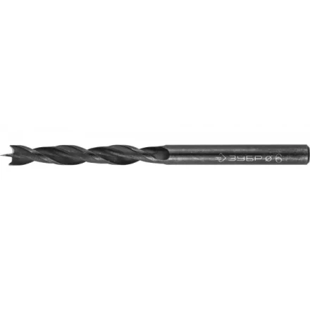 ЗУБР. Сверло спиральное по дереву с М-образной заточкой, сталь 65Г, 6х90мм 29421-090-06 купить в Тобольске