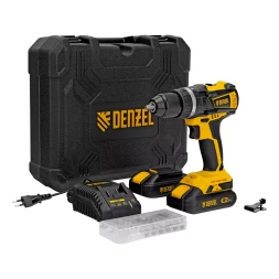 Дрель-шуруповерт аккумуляторная ударная бесщет Denzel CIDB-IB-18-02 26130, Li-Ion, 18 В, 2 акк.