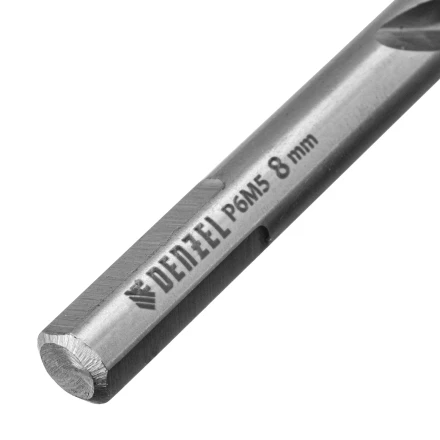 Сверло спиральное по металлу Denzel 8 x 117 мм, Р6М5, Golden Tip, 718239 купить в Тобольске