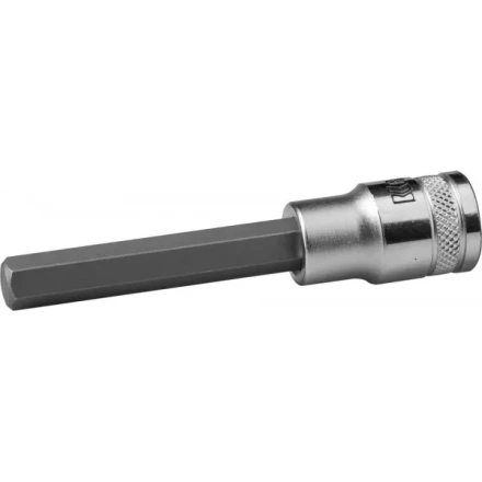 Торцовая бита-головка KRAFTOOL &quot;INDUSTRIE QUALITAT&quot;, удлиненная, материал S2, HEX, сатинированная, 1/2&quot;, H10 27909-10_z01 купить в Тобольске