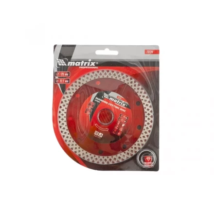 Диск алмазный отрезной сплошной 125 х 22,2 мм сухая резка MATRIX Professional 73124 купить в Тобольске