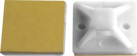 ЗУБР ПХС, 25 x 25 мм, нейлон, 100 шт, белая, самоклеющаяся площадка под хомут-стяжку (30915-25) купить в Тобольске