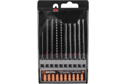 Набор пилок для лобзика по дереву и металлу 10шт Вихрь 73/10/5/15 купить в Тобольске