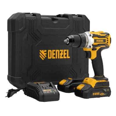 Дрель-шуруповерт аккумуляторная Denzel BLDL-18-0 26140, бесщет.2 Li-Ion, 18 В