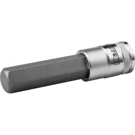 Торцовая бита-головка KRAFTOOL &quot;INDUSTRIE QUALITAT&quot;, удлиненная, материал S2, HEX, сатинированная, 1/2&quot;, H12 27909-12_z01 купить в Тобольске