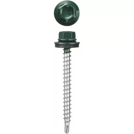 Саморезы СКМ кровельные, RAL 6005 зеленый насыщенный, 19 x 5.5 мм, 2 500 шт, для металлических конструкций, STAYER 30300-55-019-6005 купить в Тобольске