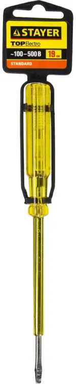 Пробник STAYER "STANDARD" электрический, 100-500В, 190мм, этикетка-флажок 2570-19_z01 купить в Тобольске