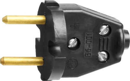 Вилка СИБИН электрическая, разборная, 6А/220В, черная 55152-B купить в Тобольске