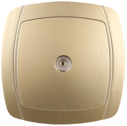 Розетка СВЕТОЗАР &quot;АКЦЕНТ&quot; телевизионная одинарная в сборе, цвет золотой металлик SV-54215-GM купить в Тобольске