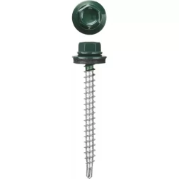 Саморезы СКМ кровельные, RAL 6005 зеленый насыщенный, 19 x 5.5 мм, 500 шт, для металлических конструкций, STAYER 30305-55-019-6005