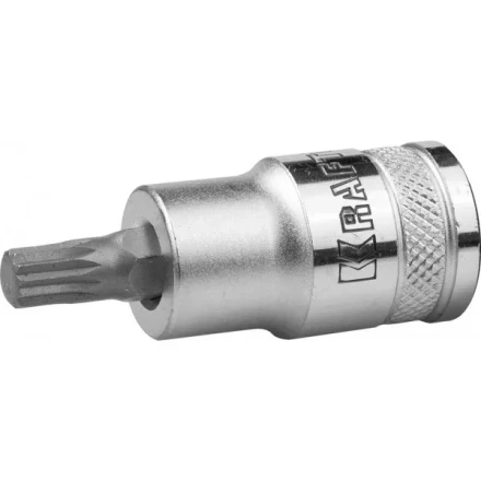 Торцовая бита-головка KRAFTOOL &quot;INDUSTRIE QUALITAT&quot;, материал S2, SPLINE, сатинированная, 1/2&quot;, M8 27911-08_z01 купить в Тобольске
