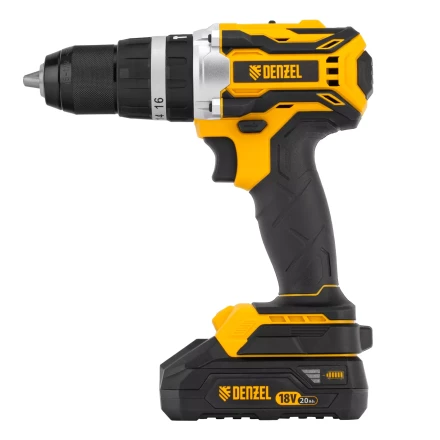 Дрель-шуруповерт аккумуляторная ударная бесщет Denzel CIDB-18-02, Li-Ion, 18 В 26145 купить в Тобольске