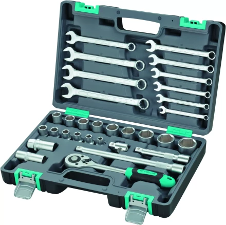 Набор инструментов 1/2  CrV пластиковый кейс 31 предмет STELS 14102 купить в Тобольске