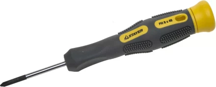Отвертка STAYER &quot;PROFESSIONAL&quot; &quot;MAX-GRIP&quot; для точн работ, Cr-V, двухкомп рукоятка, магнит наконечник, PH №0x40мм 25826-0-040 G купить в Тобольске