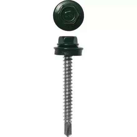 Саморезы ЗУБР окраш., RAL 6005 зелен. насыщен., для крепл. кров. матер. к дерев. обреш., 4.8x80мм, 140шт 4-300315-48-080-6005 купить в Тобольске