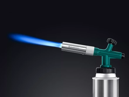 KG-1000 цельнометаллическая газовая горелка с пъезоподжигом, на баллон с цанговым соединением, 1450°C 55514 купить в Тобольске