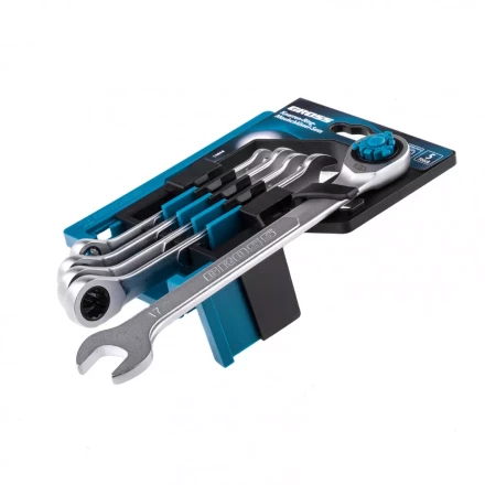 Набор ключей комбинированных трещоточных количество зубьев 100 СRV 5 шт 8- 17 мм Gross 14858 купить в Тобольске