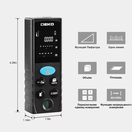 Дальномер лазерный LRD110-70m DEKO, 065-0206 купить в Тобольске
